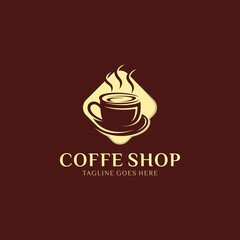 Coffee shop logo design template. Retro coffee emblem. Vector art.
