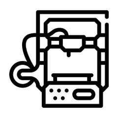 3d printer line icon vector illustration flat