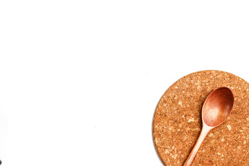 white table with all sort of kitchen utensil. 