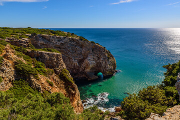 coast of the sea, In Vicentina Coastline Algarve Portugal 