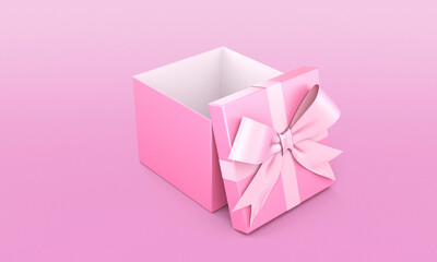 Pink Gift Box with Ribbon