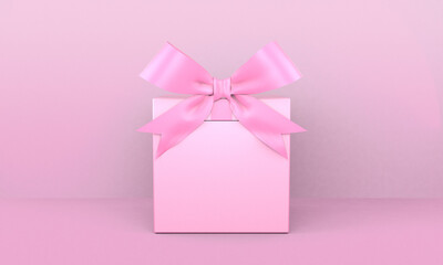 Gift Box with Pink Ribbon