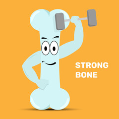 Strong bone illustration concept showing its muscle in flat  style design vector illustration, can use for health campaign, calcium nutrition, calcium grow supplement