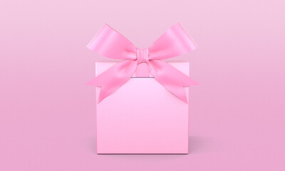 Gift Box with Pink Ribbon