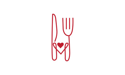 fork and knife love logos
