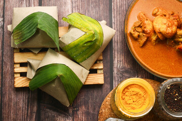 Chicken curry and Nasi Lemak for breakfast in Asian.