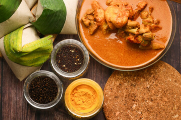 Top view of Asian Nasi Lemak for breakfast.