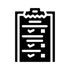 check list or questionnaire call center glyph icon vector illustration