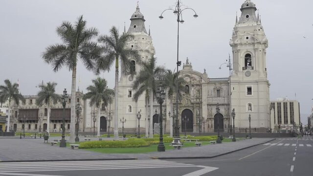 The cathedral church of Lima in a cloudy day