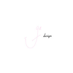 ga design initial logo isolated white