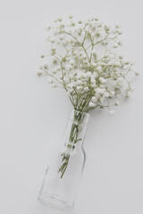 bouquet of white flowers in vase