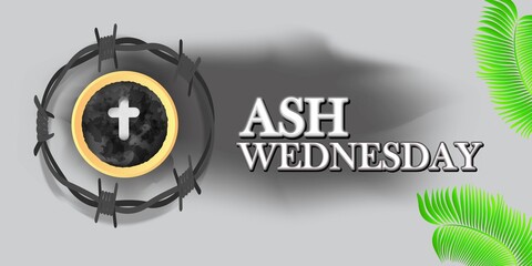 vector illustration of concept for Ash Wednesday wishes greeting , banner, poster