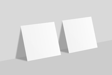Realistic blank square business card illustration for mockup
