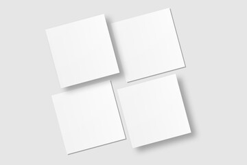 Realistic blank square business card illustration for mockup