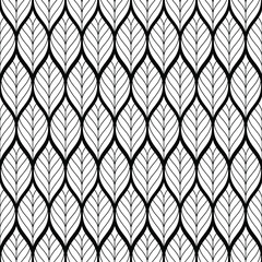 Vector seamless pattern. Decorative geometric leaves. Regular floral background with elegant petals. Vector illustration. EPS 10