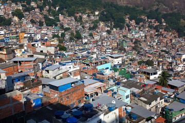 Fototapeta na wymiar View of the Rocinha Favela in Rio de Janeiro, Brazil. June 7, 2017