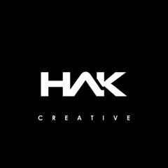 HAK Letter Initial Logo Design Template Vector Illustration - obrazy, fototapety, plakaty