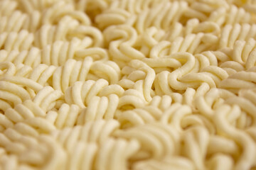 close up dry instant noodles.