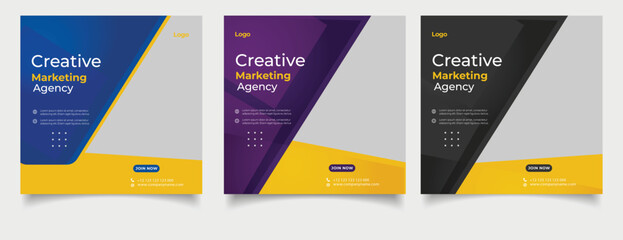 Creative business marketing banner for social media post template	