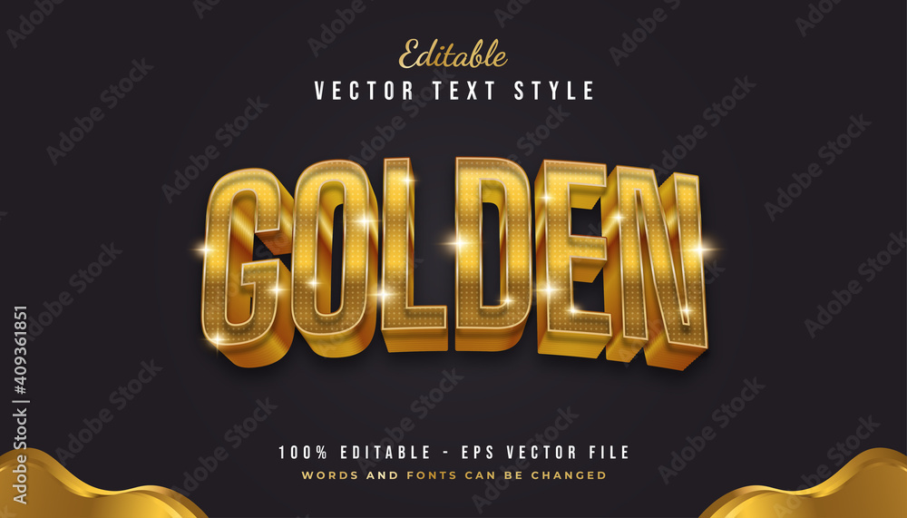 Wall mural luxury 3d golden text style effect. editable text effect