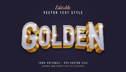 Gold and Silver Text Style with 3d Effect. Editable Text Effect