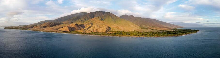 Olowalu panoramic aerial off the coast of Maui