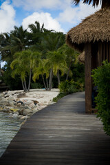 Boardwalk from a cabana - island near Aruba