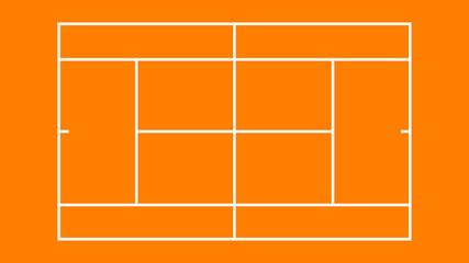 Illustration of the playing field. Digital drawing relating to the game, sport, betting and competition. The white lines of tennis. Set, tournament. Top view.