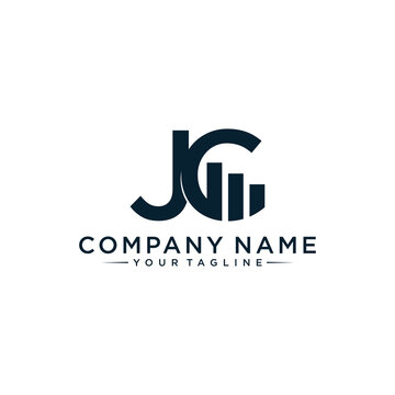 Initial Letter JG typography logo design vector