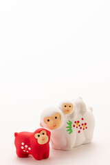 猿の置物、正月飾り