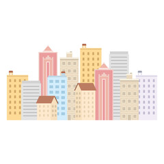 buildings on a white background