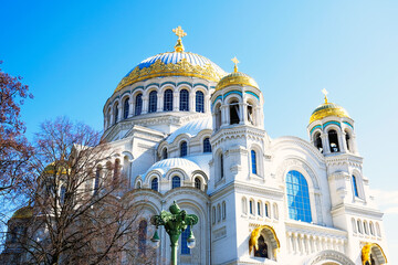 Naval cathedral of Saint Nicholas in Kronstadt, St.-Petersburg, Russia