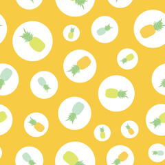 Seamless childish pattern with colorful pineapple vector background. Creative fruits texture for fabric,
wrapping, textile, wallpaper, apparel. Surface pattern design.