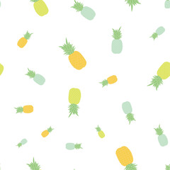 Seamless childish pattern with colorful pineapple vector background. Creative fruits texture for fabric,
wrapping, textile, wallpaper, apparel. Surface pattern design.