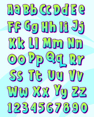 Pop colorful letter font typography set design