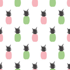 Seamless childish pattern with colorful pineapple vector background. Creative fruits texture for fabric,
wrapping, textile, wallpaper, apparel. Surface pattern design.