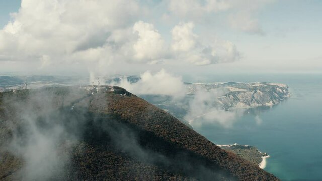 Aerial view over the Vesuvio volcano in Italy.