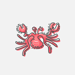 Cancer zodiac sign. Vector illustration of the zodiacal constellations line drawing design.