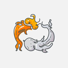 Pisces zodiac sign. Vector illustration of the zodiacal constellations line drawing design.