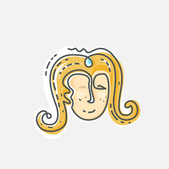 Virgo zodiac sign. Vector illustration of the zodiacal constellations line drawing design.