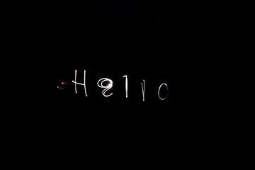 Flashlight Word Photography, Hello