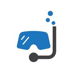 Snorkeling vector icon on white background