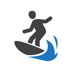 Surfer vector icon on white background