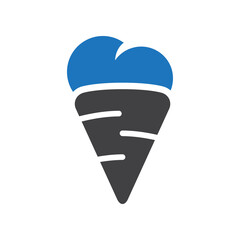 Ice cream vector icon on white background