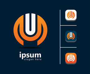 letter UM logo design for business victor - obrazy, fototapety, plakaty