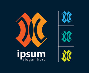 letter X monogram logo design for business