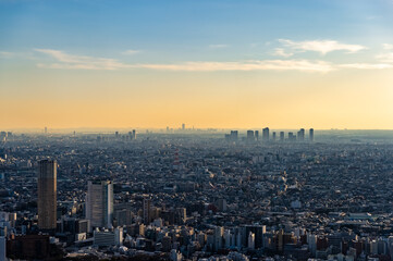 Naklejka na ściany i meble 東京都渋谷区から見た東京の都市景観