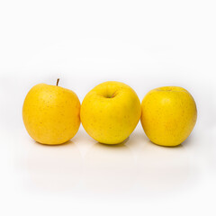 Yellow apples isolated on a white background