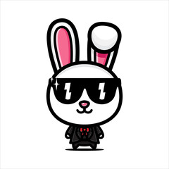 cool rabbit character vector design