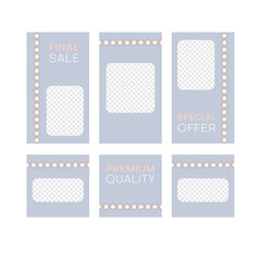 Editable design templates. Frames for web, banners, video, social media etc.